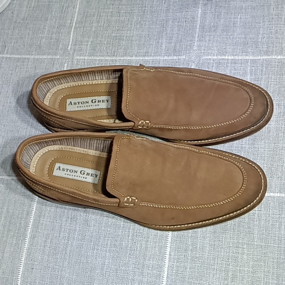 Aston Grey Collection Salkin Loafers Tan Men's Size 8